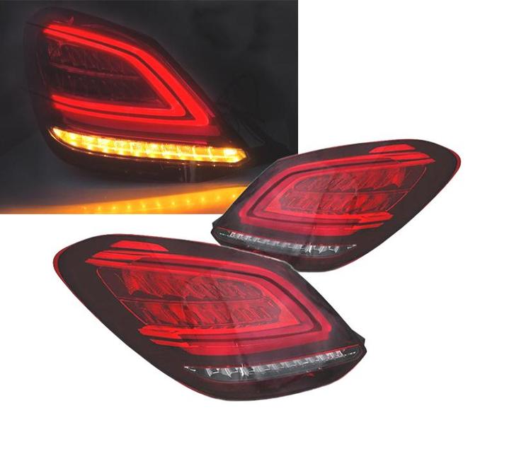 PILOTES POUR MERCEDES CLASSE C W205 14-18 LED ROUGE BLANC, Auto-onderdelen, Verlichting, Verzenden