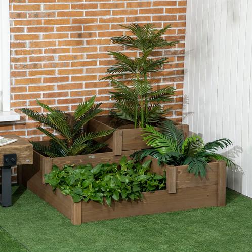 Kruidenbak - Rustic Garden - 3 niveaus - Groentebed - Bruin, Tuin en Terras, Bloembakken en Plantenbakken, Nieuw, Ophalen of Verzenden