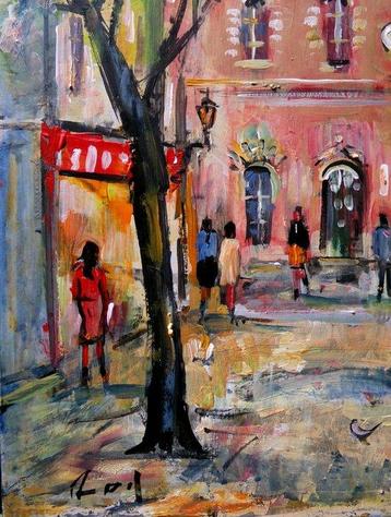 Denis Pascal dit Roy (XX-XXI) - Paris. La place Fürstenberg., Antiek en Kunst
