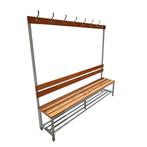 Kleedkamerbank met kapstok 200 cm breed hout en staal, Ophalen of Verzenden, Nieuw in verpakking