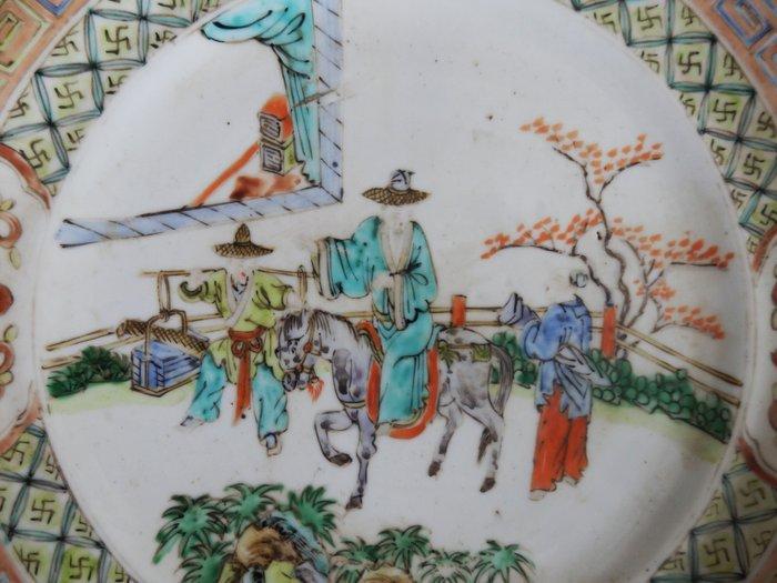 Schotel - scène de vie 3 personnages dont un à cheval -, Antiek en Kunst, Antiek | Overige Antiek