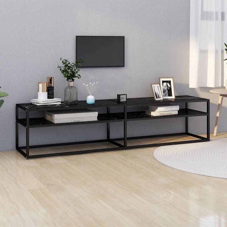 vidaXL Tv-meubel 180x40x40,5 cm gehard glas, Huis en Inrichting, Kasten |Televisiemeubels, Nieuw, Verzenden
