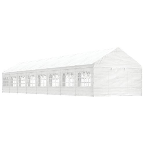 vidaXL Prieel met dak 17,84x4,08x3,22 m polyetheen wit, Tuin en Terras, Partytenten, Nieuw, Verzenden