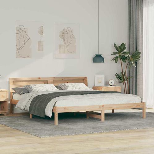 vidaXL Bedframe met hoofdeinde Bruin 180 x 200 cm Massief, Huis en Inrichting, Slaapkamer | Bedden, Nieuw, Verzenden