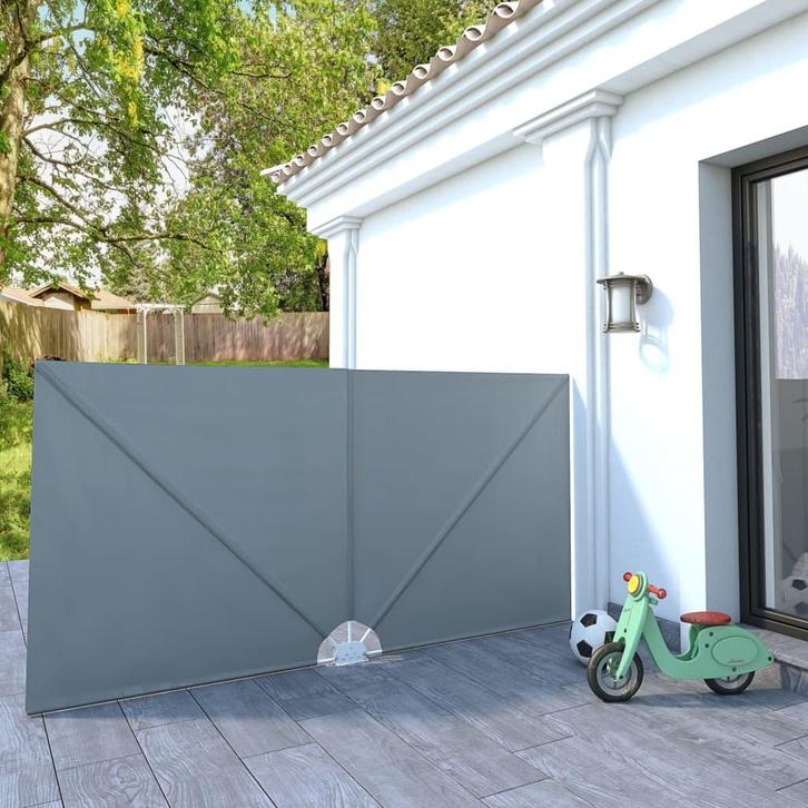 vidaXL Terrasscherm inklapbaar 300x150 cm grijs, Tuin en Terras, Parasols, Nieuw, Verzenden