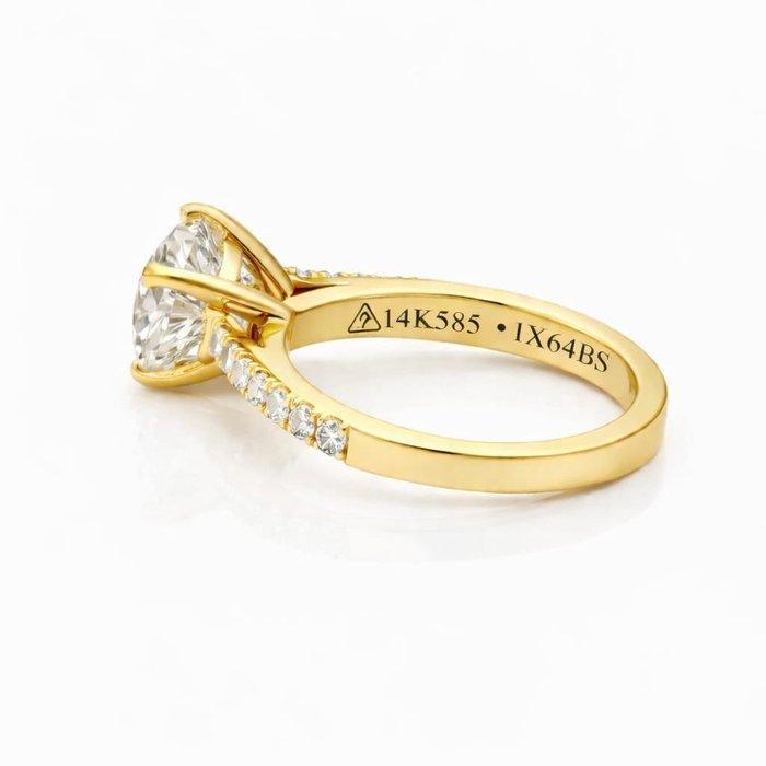Ring - 14 karaat Geel goud - 5.27ct. tw. Diamant (Lab-grown), Bijoux, Sacs & Beauté, Bagues