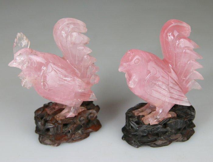 Set: haan en kip Beelden en statuetten Gesculpteerd - houten, Antiek en Kunst, Antiek | Overige Antiek