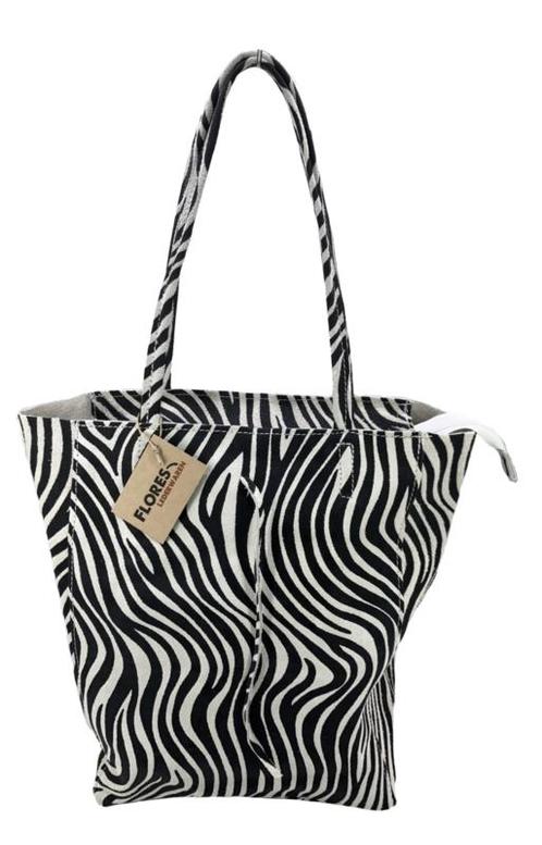 Zebra Zwart Wit Vera Pelle wild leren shopper, Handtassen en Accessoires, Tassen | Schoudertassen, Verzenden