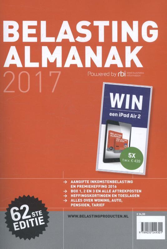 Belasting Almanak / 2017 9789035249301, Boeken, Economie, Management en Marketing, Gelezen, Verzenden