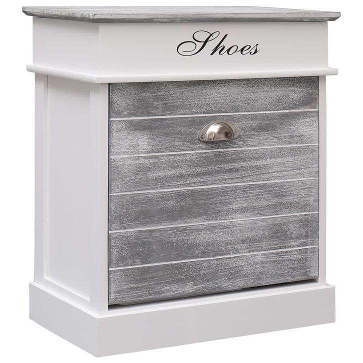 vidaXL Schoenenkast 50x28x58 cm paulowniahout grijs, Huis en Inrichting, Kasten | Schoenenkasten, Nieuw, Verzenden