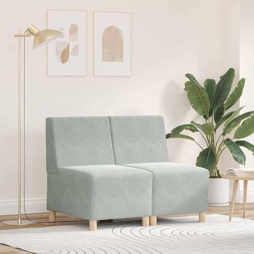 vidaXL Modulaire Sofa Eenheid Armless 2 pcs Lichtgrijs 55 x, Huis en Inrichting, Zetels | Zetels, Nieuw, Verzenden