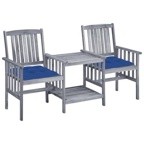 vidaXL Chaises de jardin avec table à thé et coussins, Tuin en Terras, Tuinsets en Loungesets, Verzenden