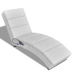 vidaXL Chaise longue de massage Blanc Similicuir, Verzenden