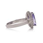 Ring Tanzaniet en diamanten platina clusterring Tanzaniet, Handtassen en Accessoires, Ringen, Nieuw