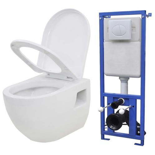 vidaXL Toilette murale avec réservoir de chasse caché, Bricolage & Construction, Sanitaire, Neuf, Envoi