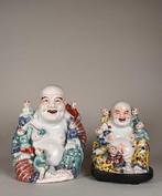 Figure - famille rose laughing buddhas - Porcelaine - Chine, Antiek en Kunst