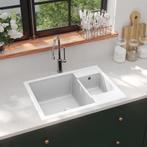 vidaXL Évier de cuisine deux lavabos trou de trop-plein, Bricolage & Construction, Sanitaire, Neuf, Verzenden