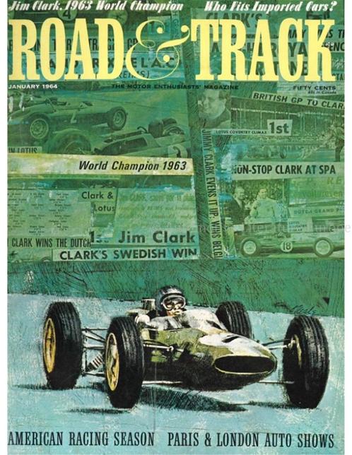 1964 ROAD AND TRACK MAGAZINE JANUARI ENGELS, Livres, Autos | Brochures & Magazines, Enlèvement ou Envoi