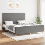 vidaXL Cadre de lit avec tête de lit Gris foncé 160 x, Maison & Meubles, Chambre à coucher | Lits, Neuf, Verzenden
