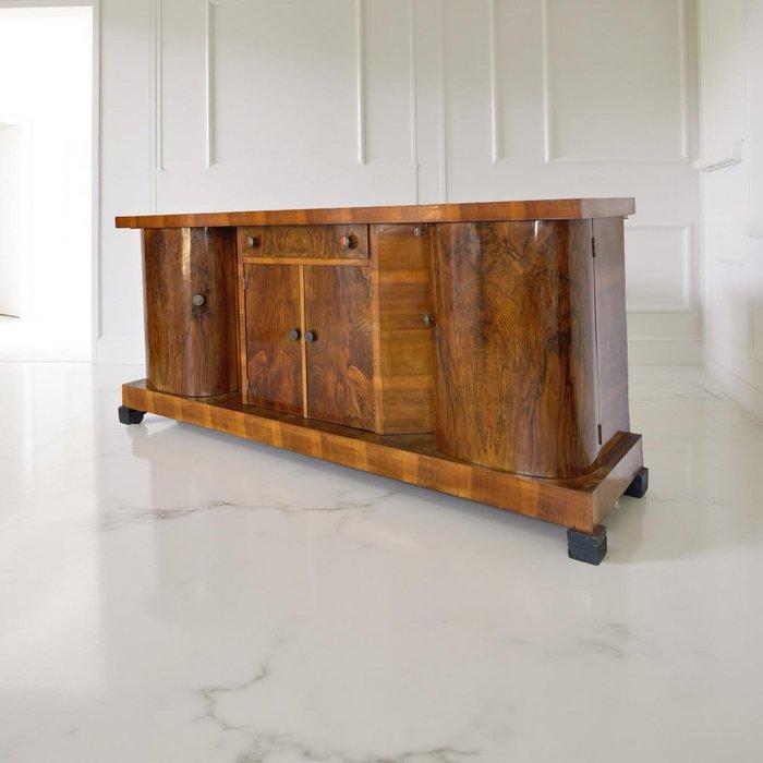 Dressoir - Walnoot, Messing, Antiek en Kunst, Kunst | Designobjecten