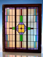 Jugendstil Glas-in-loodraam - 1910-1920 - 113x91cm/ 11 kg