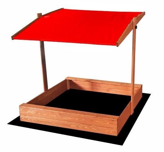 Zandbak - met deksel en dak - hout - 120x120 cm - rood, Kinderen en Baby's, Speelgoed | Buiten | Zandbakken, Nieuw, Ophalen of Verzenden