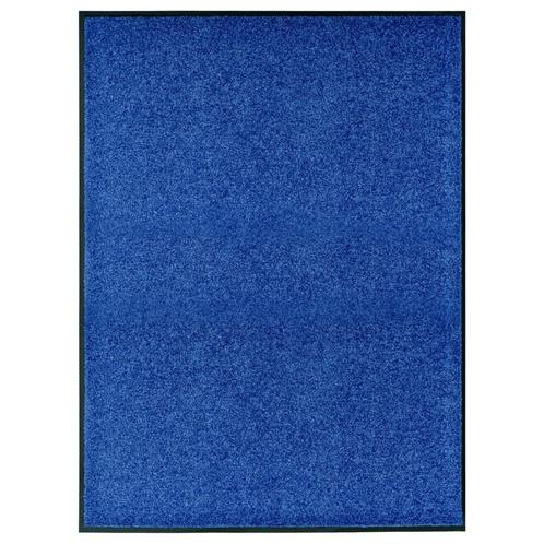vidaXL Paillasson lavable Bleu 90x120 cm, Tuin en Terras, Deurmatten, Verzenden