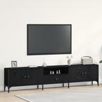 vidaXL TV-meubel met lade Zwart Eiken 200x25x44 cm Bewerkt, Verzenden, Nieuw