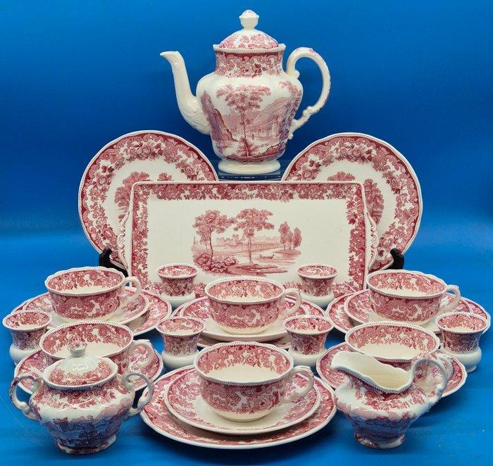 Copeland Spode – „Rhine“ – Kaffeeservice, rot, Antiek en Kunst, Antiek | Meubels | Tafels