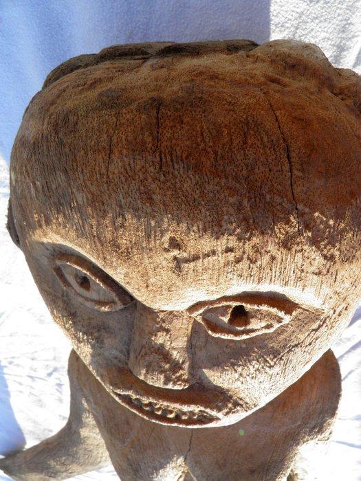 Figure - Poteau funéraire en bois - Bongo - 133 cm - Bahr El, Antiek en Kunst, Kunst | Niet-Westerse kunst