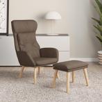 vidaXL Relaxstoel met voetenbank stof taupe, Verzenden