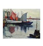 European School (XIX-XX) - Port Scene with Sailboats