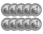 Zuid-Afrika. 10 x 1 oz 1 Rand Silver Krugerrand Coin BU, Postzegels en Munten, Edelmetalen en Baren