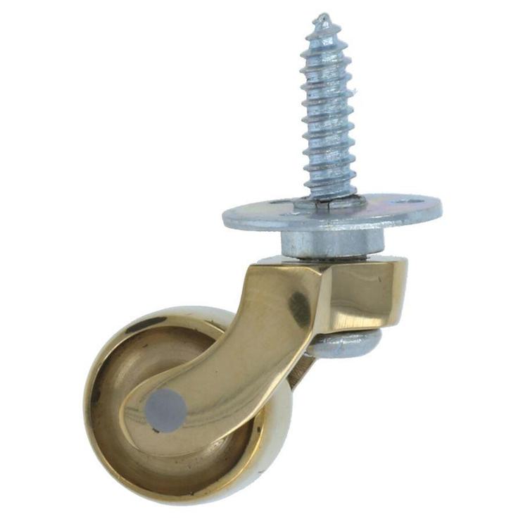 Messing wiel met schroef klein, Doe-het-zelf en Bouw, Zwenkwielen, Nieuw