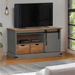 vidaXL Tv-meubel HALDEN met schuifdeur grijs 110x40x60 cm, Huis en Inrichting, Verzenden, Nieuw