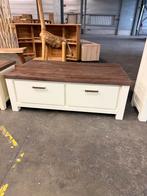 Salontafel landelijk wit + smoke brown (nieuw, outlet)