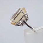 Zilver, Grote Art Deco, Citrien(Getest) - Ring - Statement