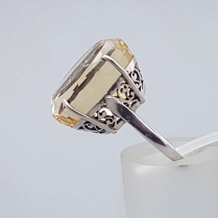 Zilver, Grote Art Deco, Citrien(Getest) - Ring - Statement, Antiek en Kunst, Kunst | Designobjecten