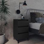 vidaXL Nachtkastje met metalen poten 40x35x69 cm zwart, Huis en Inrichting, Slaapkamer | Nachtkastjes, Verzenden, Nieuw