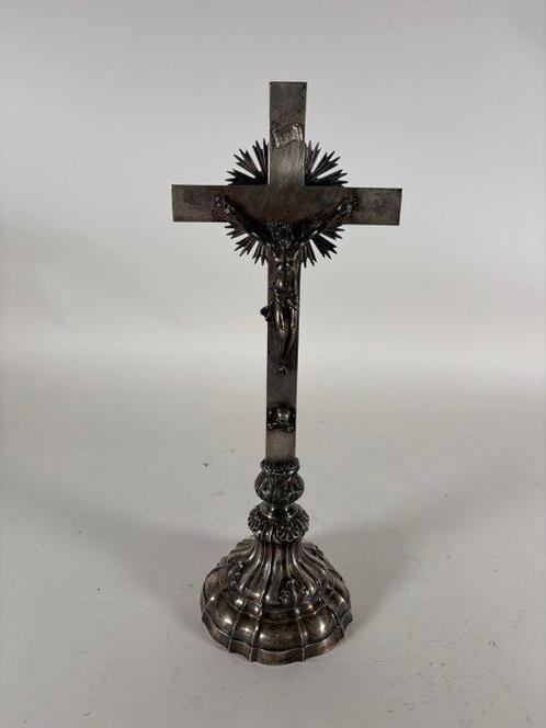 Crucifix - Argenterie ancienne italienne, Lombardo-Vénète -, Antiek en Kunst, Antiek | Zilver en Goud