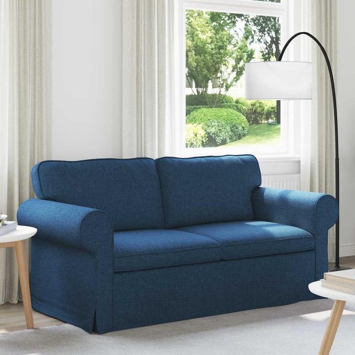 vidaXL bank / zetel Blauw 215 x 82 x 80 cm Stof, Huis en Inrichting, Zetels | Zetels, Nieuw, Verzenden