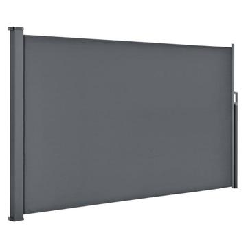 Windscherm 350x180 cm – grijs – uitschuifbaar – tuinaf, Ophalen of Verzenden