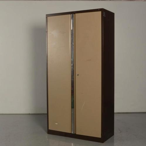 Draaideurkast Officenow - Bruin - Lichtbruin - 195 x 100 cm, Huis en Inrichting, Kasten | Roldeurkasten en Archiefkasten, Gebruikt