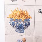 Decoratief stof - Conceptuele kunst in oude porseleinstijl –