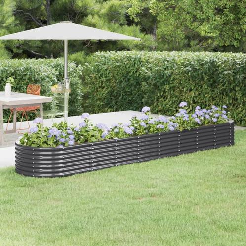 vidaXL Plantenbak 368x80x36 cm gepoedercoat staal, Tuin en Terras, Bloempotten, Nieuw, Verzenden