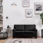 vidaXL Canapé à 2 places Noir Tissu