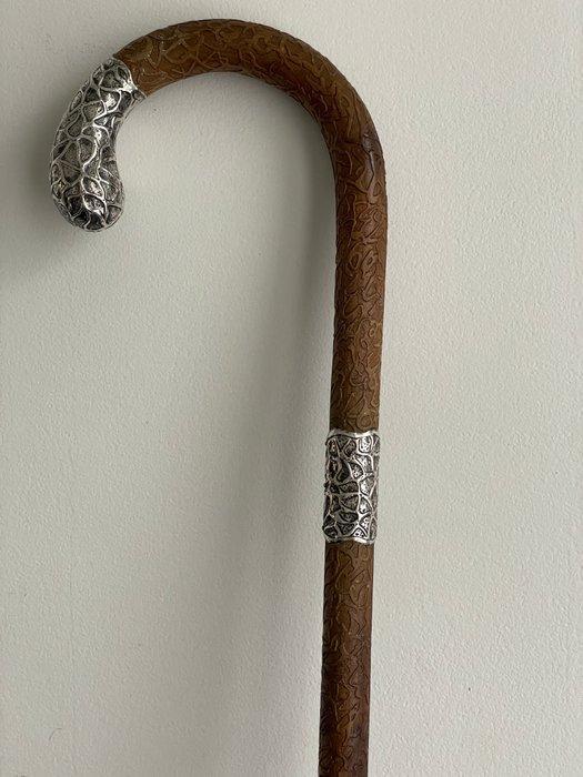 Wandelstok - Hout, Verzilverd, Antiek en Kunst, Antiek | Overige Antiek