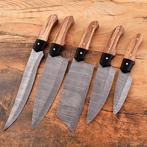 Keukenmes - Chefs knife - Olijfhout, zwart g10 en gevouwen, Antiek en Kunst