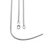 Witgouden slangen schakel ketting | 46 cm, Handtassen en Accessoires, Kettingen, Ophalen of Verzenden, Gebruikt, Overige kleuren