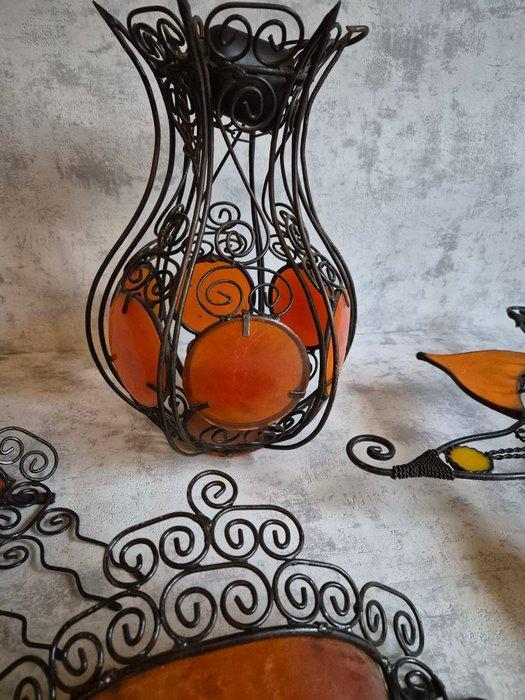 Lampe (4) - forge de fer - Ensemble de lampes spéciales, Antiquités & Art, Art | Objets design